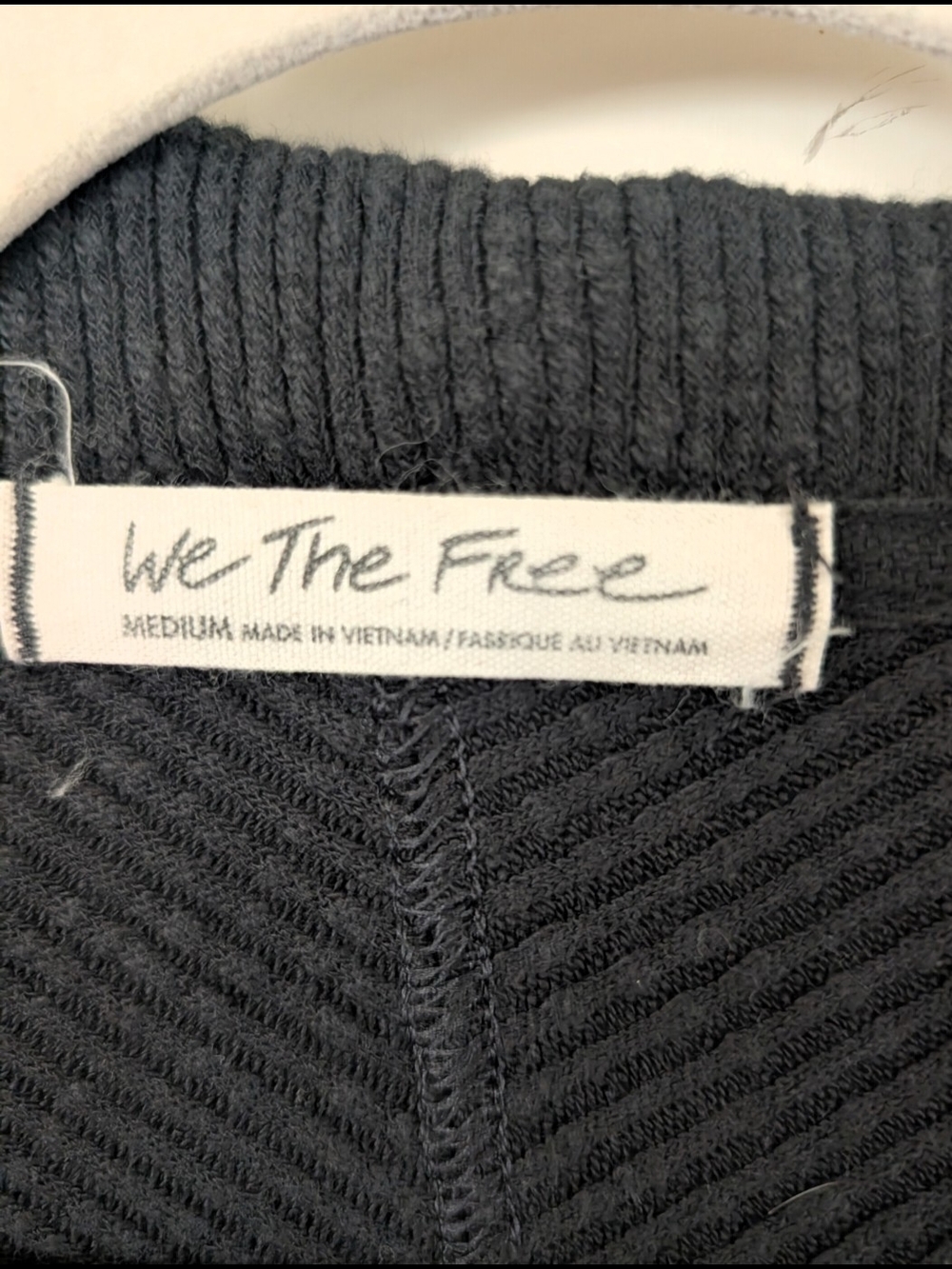 We The Free Black Quarter-Zip Ribbed Long Sleeve Pullover - Oversized Medium - Picture 5 of 8